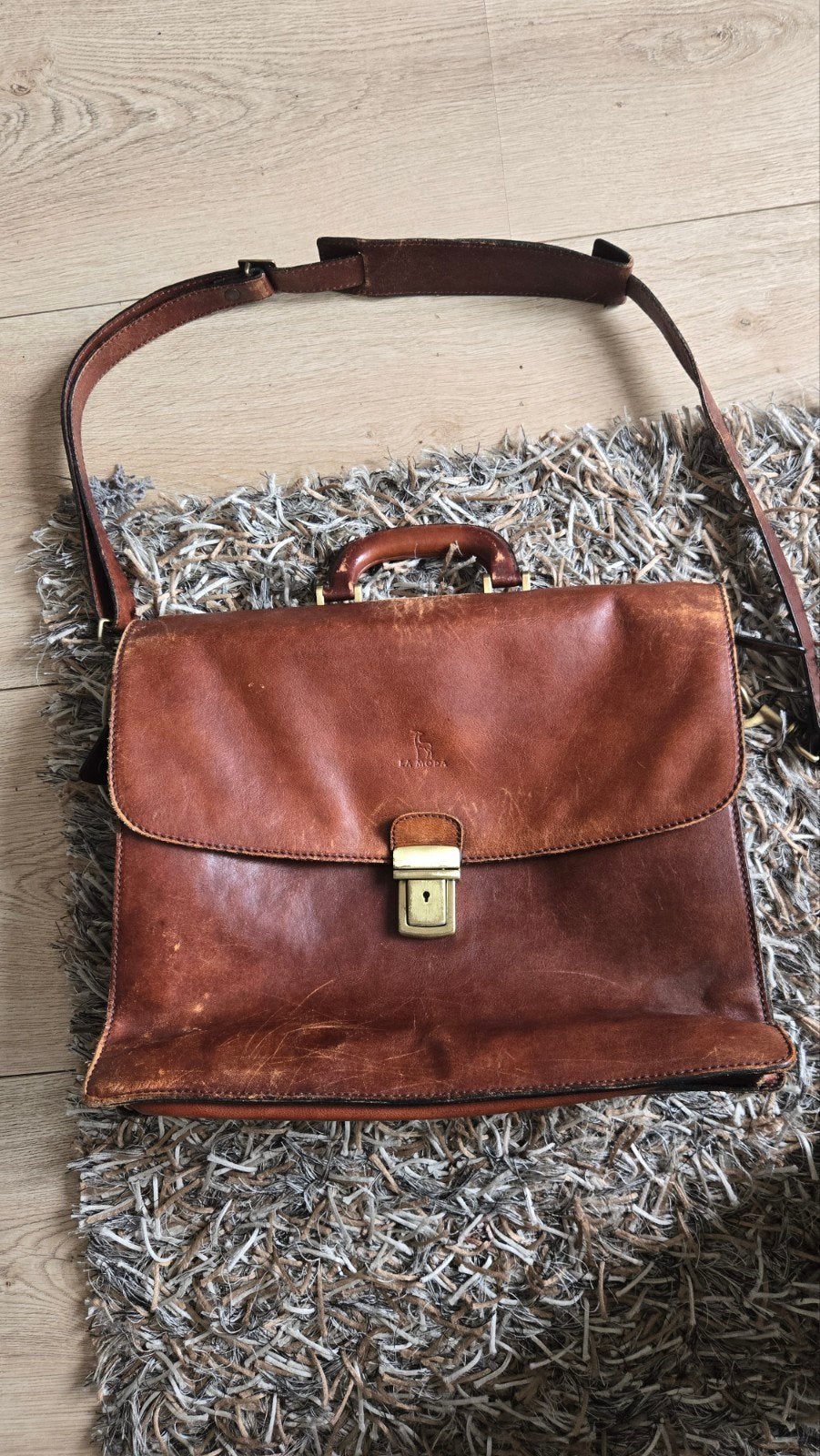 La Moda heren arsip of laptop tas, Ophalen of Verzenden, Bruin, Leer