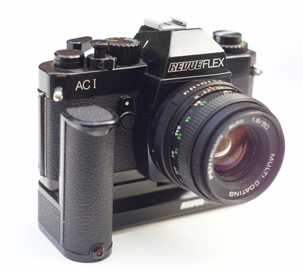 Revueflex AC1 met Revuemotor 35 (zonder lens !) -> 25€, Audio, Tv en Foto, Fotocamera's Analoog, Ophalen of Verzenden, Spiegelreflex