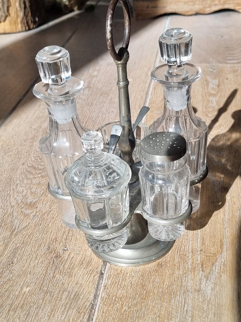 antiek olie en azijnstel, Antiek en Kunst, Ophalen of Verzenden