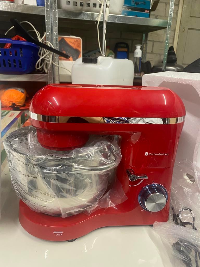 KitchenBrothers Keukenmachine Rood - Nieuw in doos, Ophalen, Nieuw, 3 snelheden of meer, 2 tot 3 liter