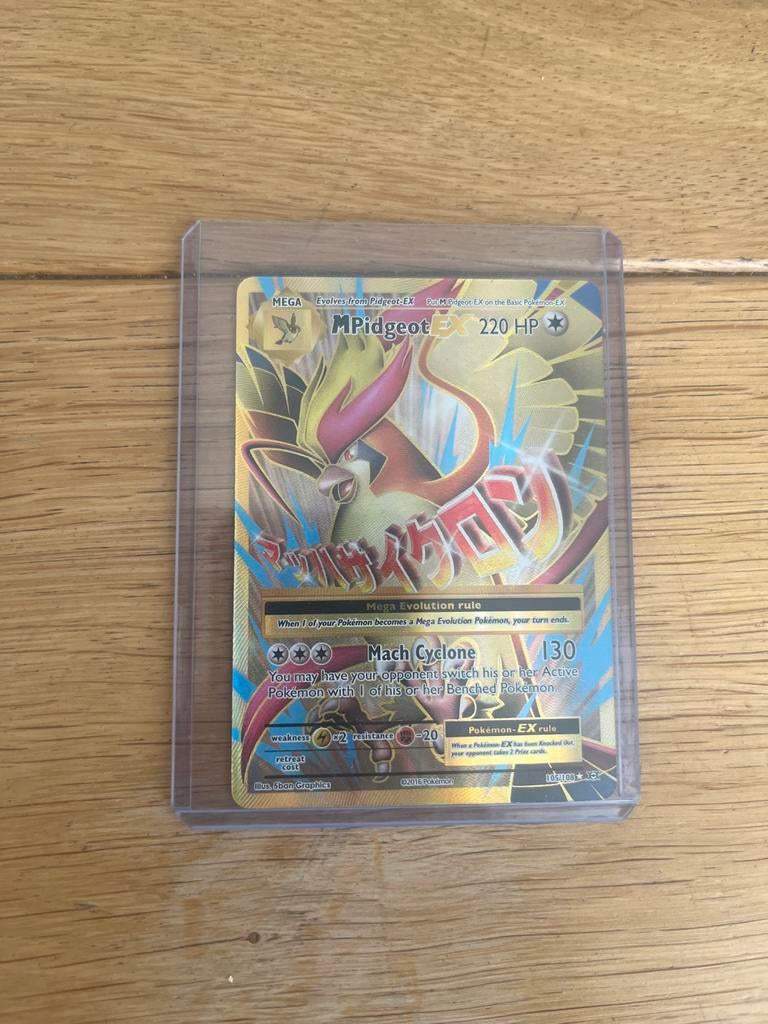 Pokémon Kaart: M Pidgeot EX 220 HP (Full Art), Ophalen of Verzenden, Zo goed als nieuw, Losse kaart