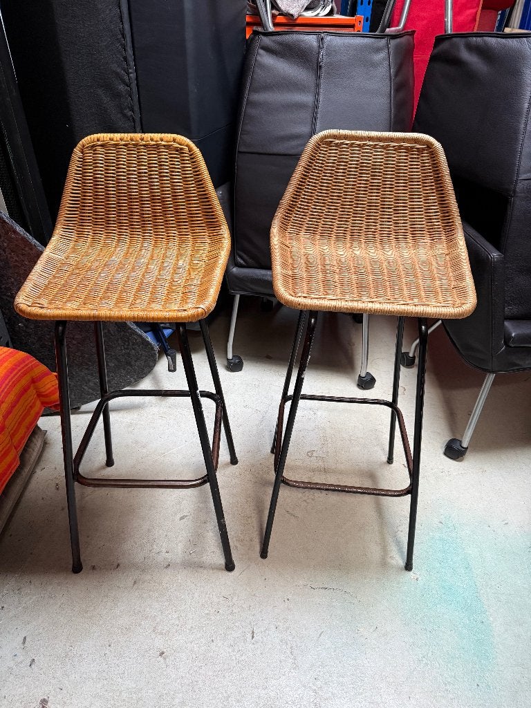 2x Pitriet Rohé Noordwolde vintage barkrukken, Ophalen, Metaal, Gebruikt, Met voetsteun
