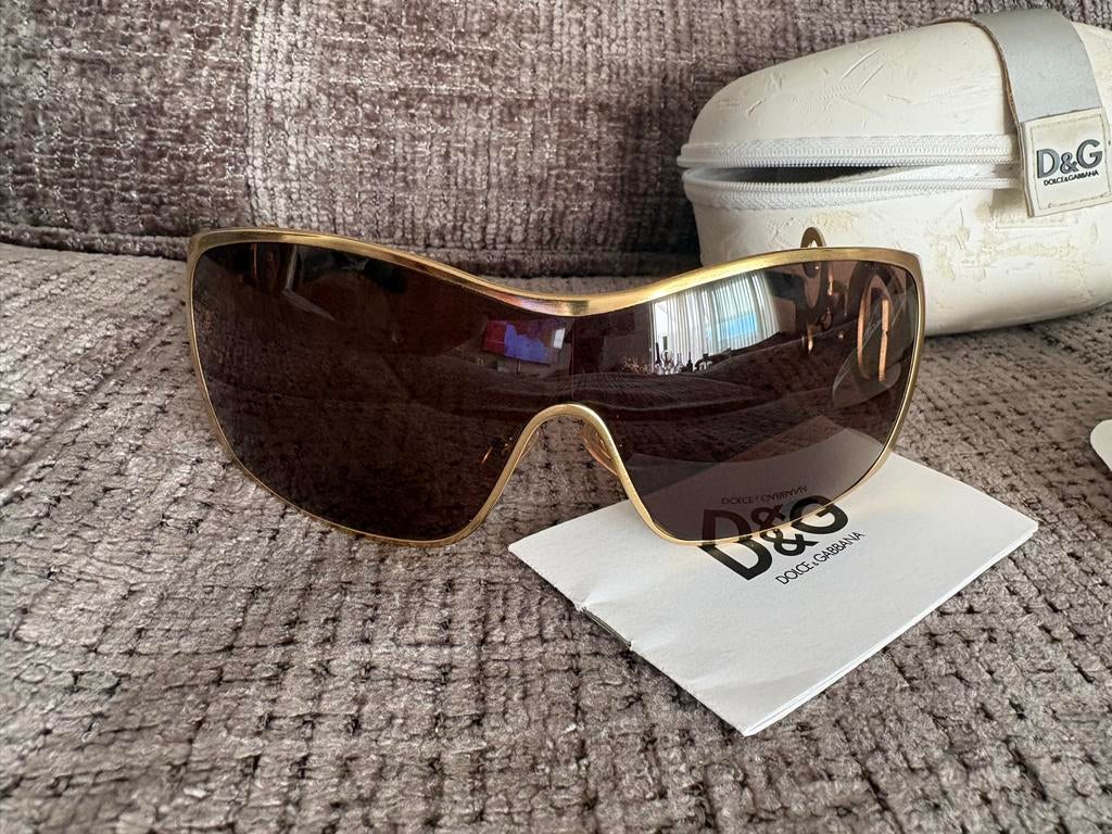 Vintage Dolce & Gabbana Zonnebril - Nieuwstaat, Zonnebril, Bruin, Ophalen of Verzenden, Zo goed als nieuw