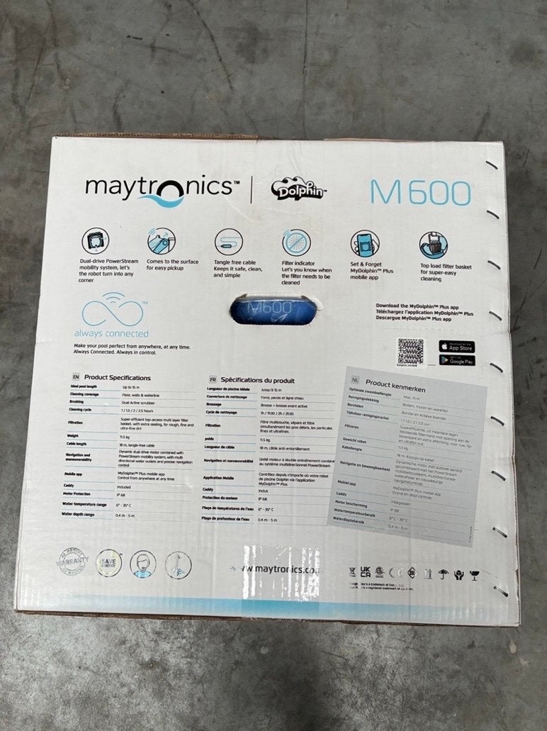 Maytronics Dolphin M600 zwembadrobot, Tuin en Terras, Zwembaden, Minder dan 80 cm, Overige typen, Rond, Nieuw