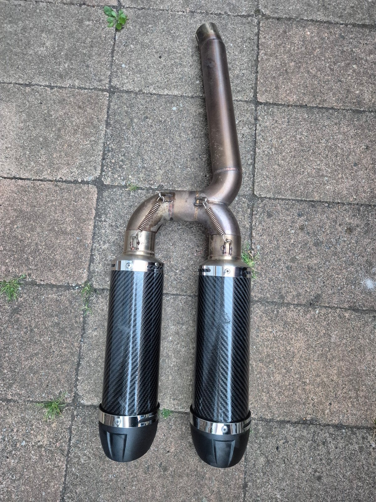 Carbon look sportuitlaat einddemper Yamaha Fazer FZ6, Motoren, Ophalen of Verzenden, Gebruikt
