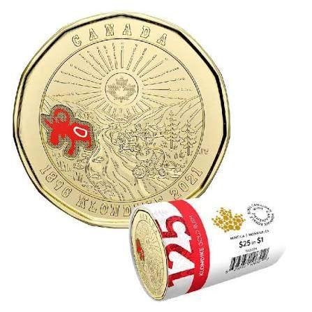 Canada - 1 Dollar 2021 - Colored 125th Ann. of the Klondike, Verzenden, Noord-Amerika, Losse munt