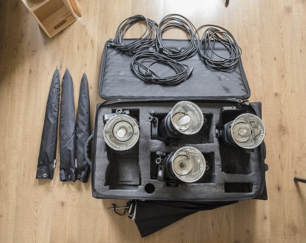 4x Bowens GM200 Studiolampen incl. tas, Ophalen, Gebruikt, Lamp of Flitsset