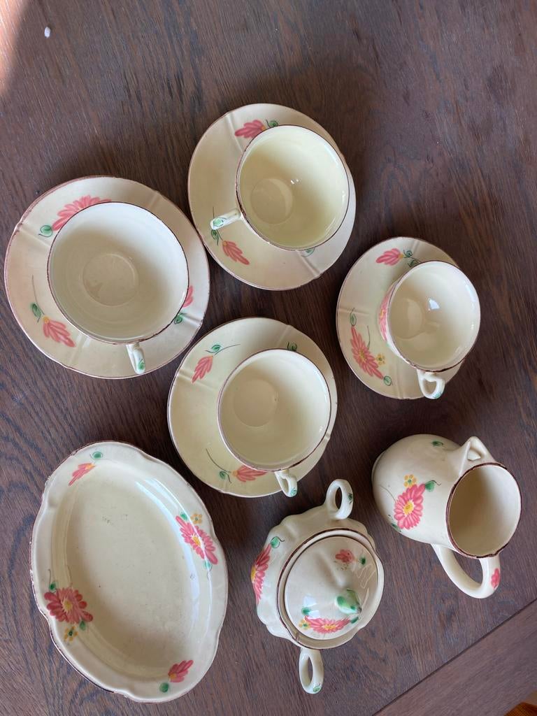 Theeservies Regina Gouda Holland handgeschilderd, Ophalen of Verzenden