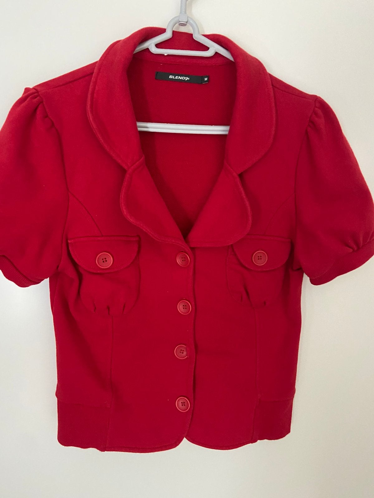 Vlot bloesje, korte mouw., Kleding | Dames, Ophalen of Verzenden, Gedragen, Maat 38/40 (M), Rood