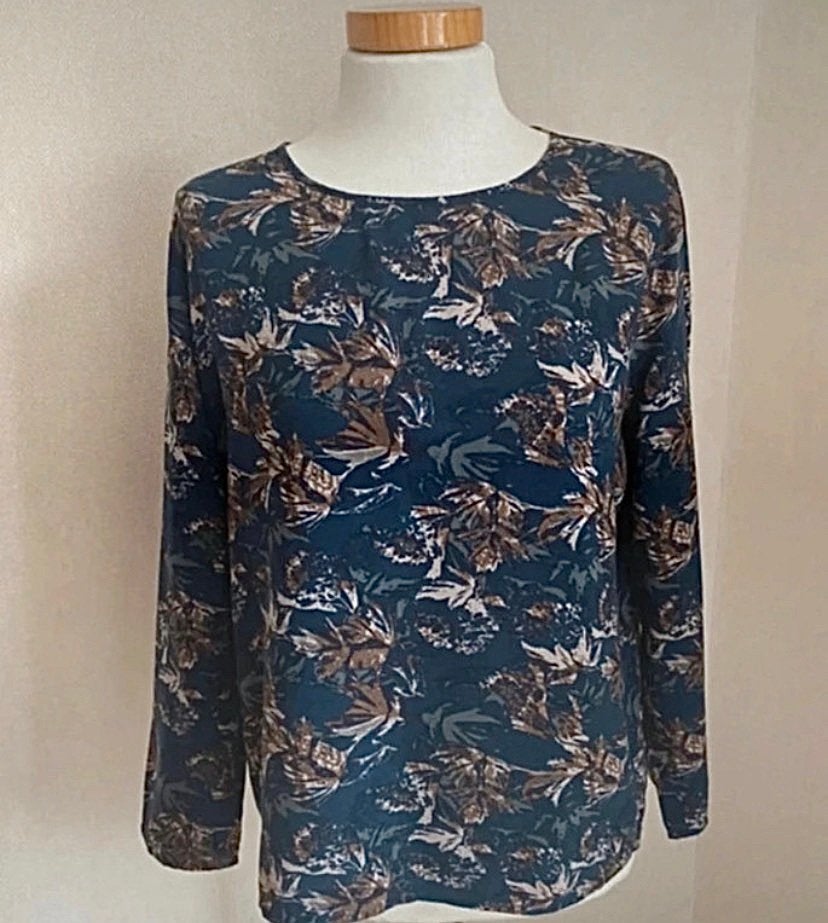 Jacqueline de Yong blouse – bloemenprint, Blauw, Ophalen of Verzenden, Zo goed als nieuw, Lange mouw
