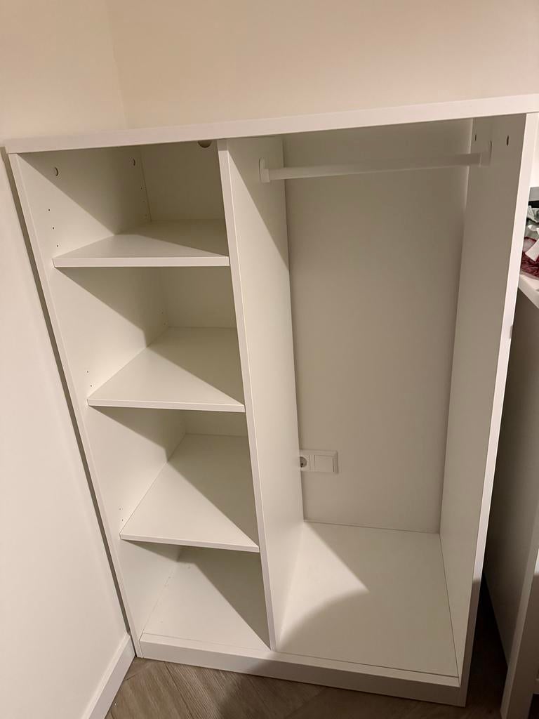 IKEA SYVDE Kledingkast met open vakken en hangruimte, Ophalen, Met plank(en), 50 tot 100 cm, Zo goed als nieuw