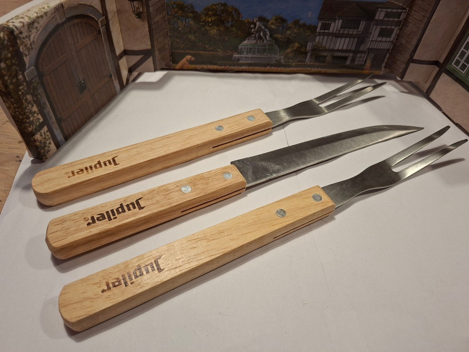 Jupiler BBQ vorken en mes set, Ophalen of Verzenden, Gebruikt, Jupiler