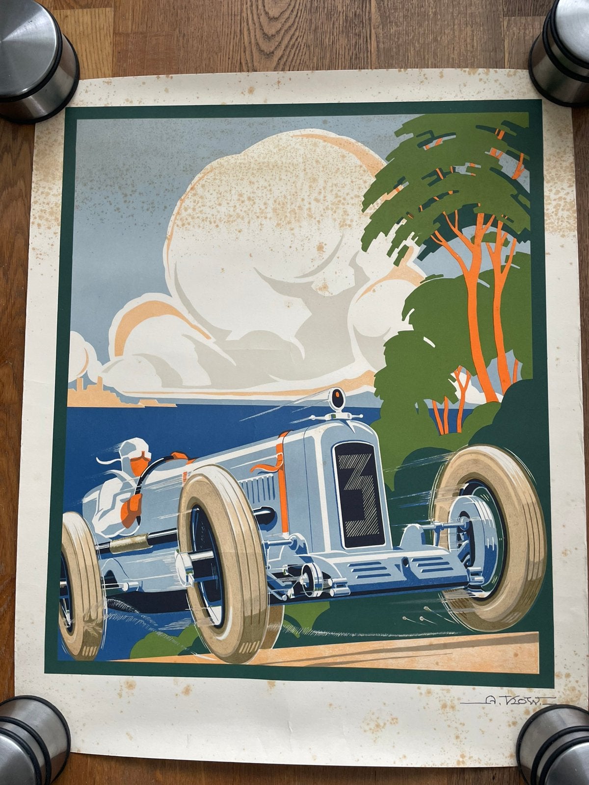 Poster illustratie Alex Kow 1929 (oudere reprint), Ophalen of Verzenden, Sport, A1 t/m A3, Rechthoekig Staand