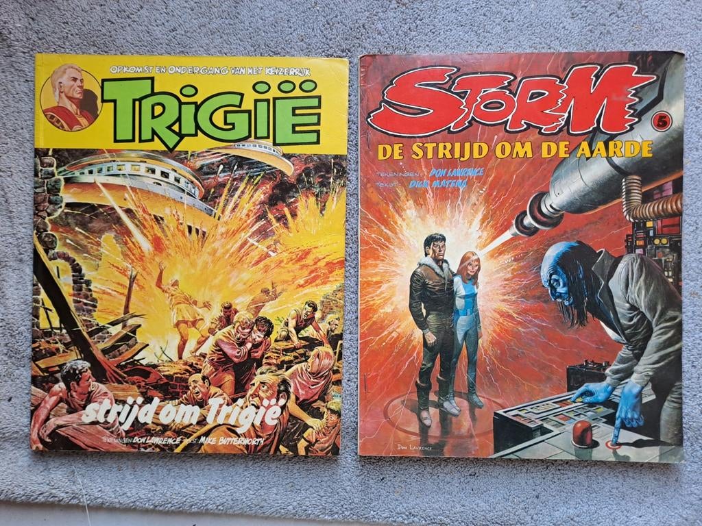 Trigie & Storm stripboeken - 1e druk 1977, Boeken, Meerdere stripboeken, Ophalen of Verzenden, Gelezen