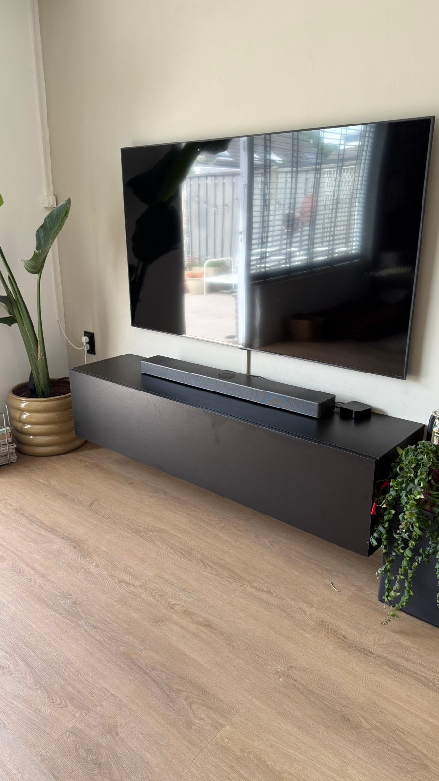 TV meubel zwevend, zwart, Ophalen, Gebruikt, 150 tot 200 cm, Minder dan 100 cm