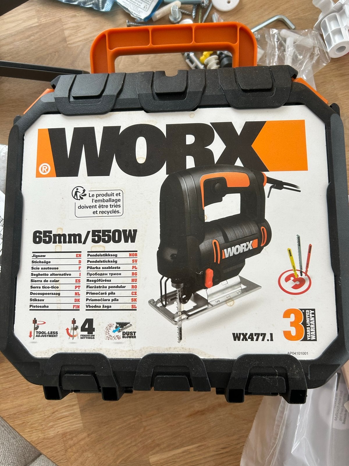 Worx Decoupeerzaag WX477.1 - 65mm/550W, Gebruikt, Decoupeerzaag, Ophalen of Verzenden, 30 tot 70 mm