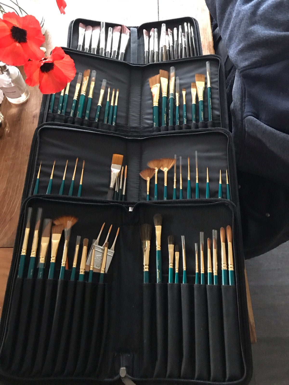 Uitgebreide set schilderspenselen in etui, Ophalen, Nieuw, Penseel of Kwast