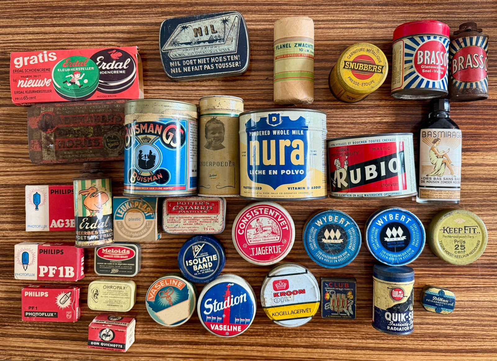 Zeer verscheidene oude collectie met blikjes, Ophalen of Verzenden, Zo goed als nieuw, Overige