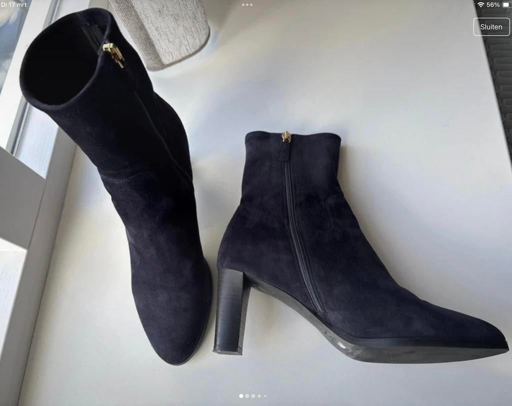 LK Bennett, Lage of Enkellaarzen, Zo goed als nieuw, Verzenden, Blauw