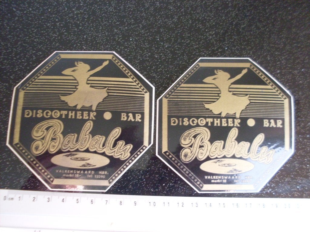 2x sticker discotheek bar babalu valkenswaard logo, Verzamelen, Verzenden, Zo goed als nieuw, Bedrijf of Vereniging