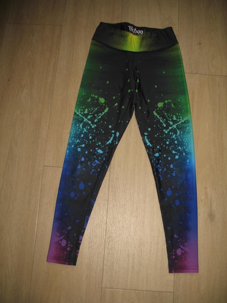 Tikiboo Sport Legging Zwart met Multi Colours Maat M, Maat 38/40 (M), Zwart, Tikiboo Sport, Ophalen of Verzenden