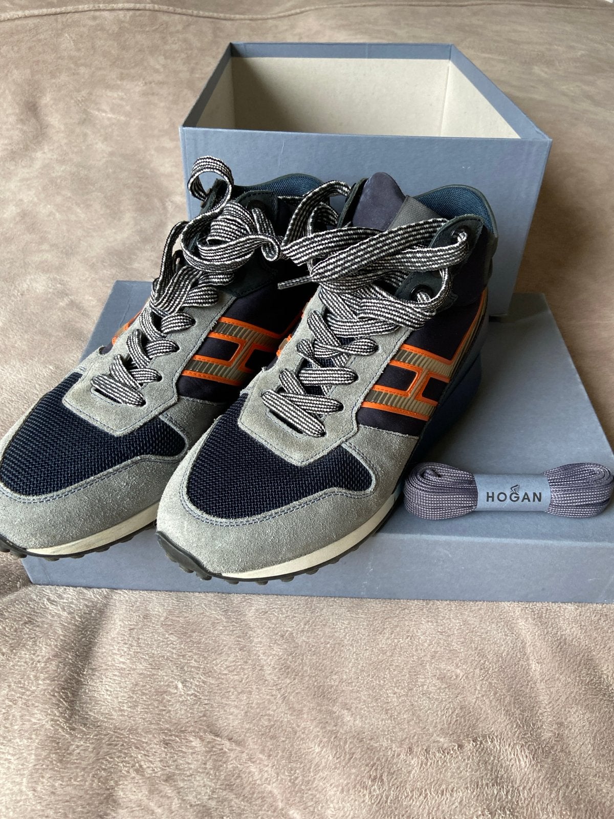 Hogan H479 Sneakers - Jeans-Blauw-Arancio, Kleding | Heren, Ophalen of Verzenden, Zo goed als nieuw, Blauw, Sneakers of Gympen