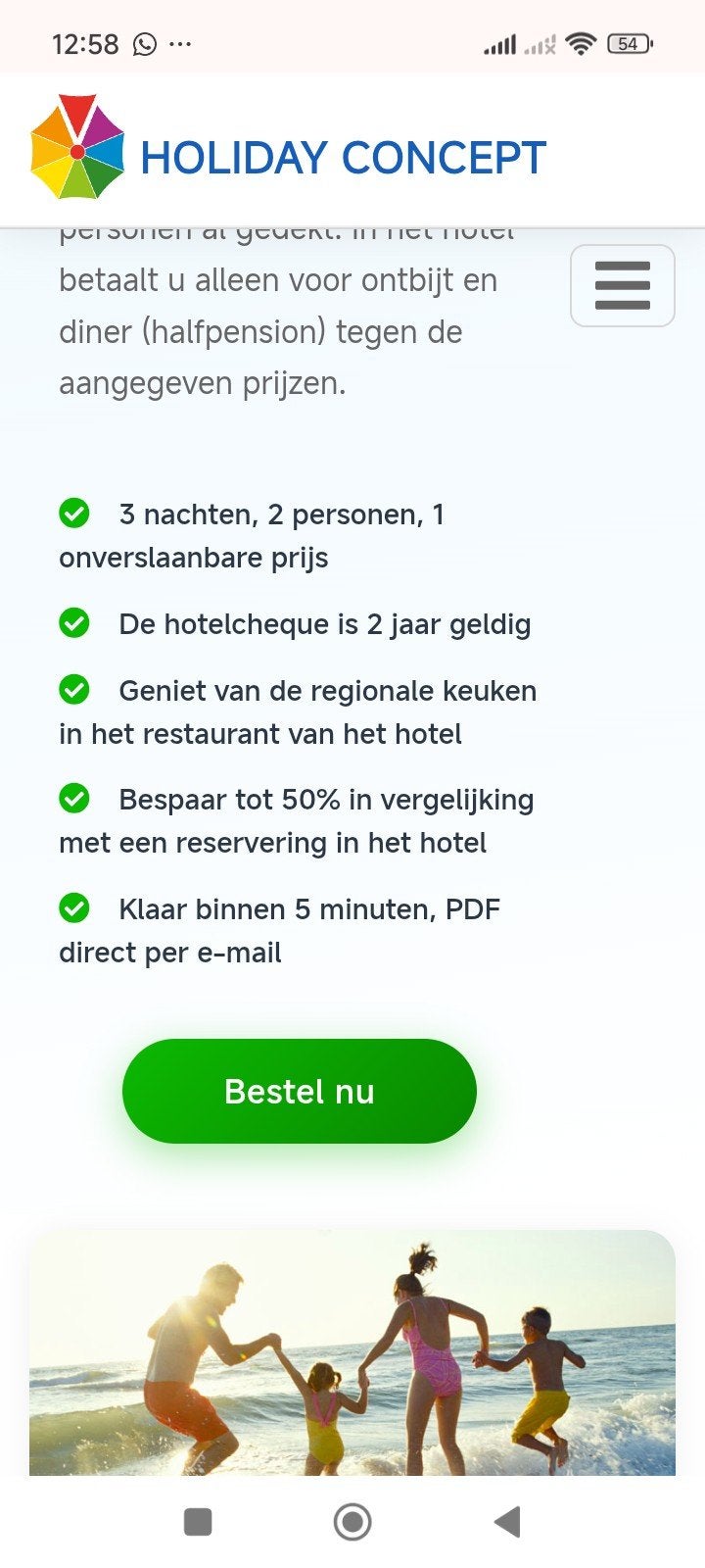 Hotel voucher, Eén persoon, 1 overnachting