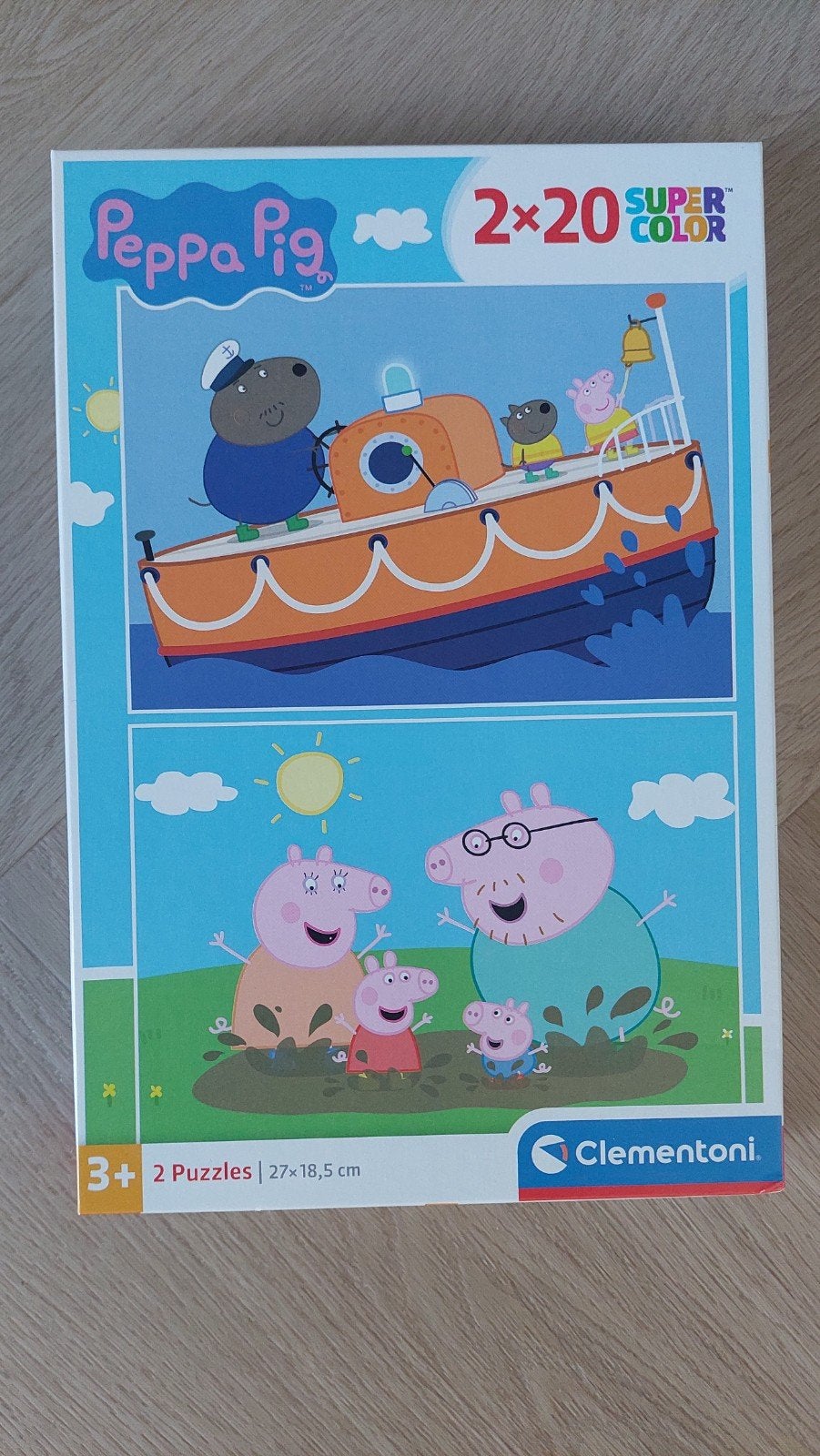 Peppa Pig Puzzel 2 in 1 - 2x20 stukjes Clementoni, Een of twee spelers, Ophalen of Verzenden, Zo goed als nieuw, Clementoni