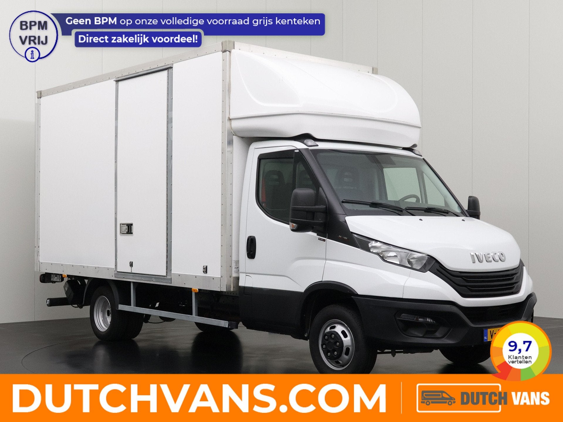 Iveco Daily 35C16 Bakwagen+Laadklep | 3500 Kg Trekhaak | Bak, Auto's, Stof, Gebruikt, Iveco, Wit
