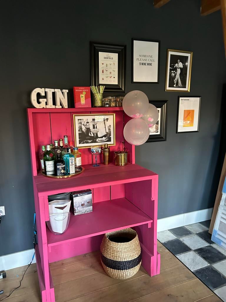 Roze Bartafel - Compact en Stijlvol (97x63x96/151 cm), Ophalen, Gebruikt