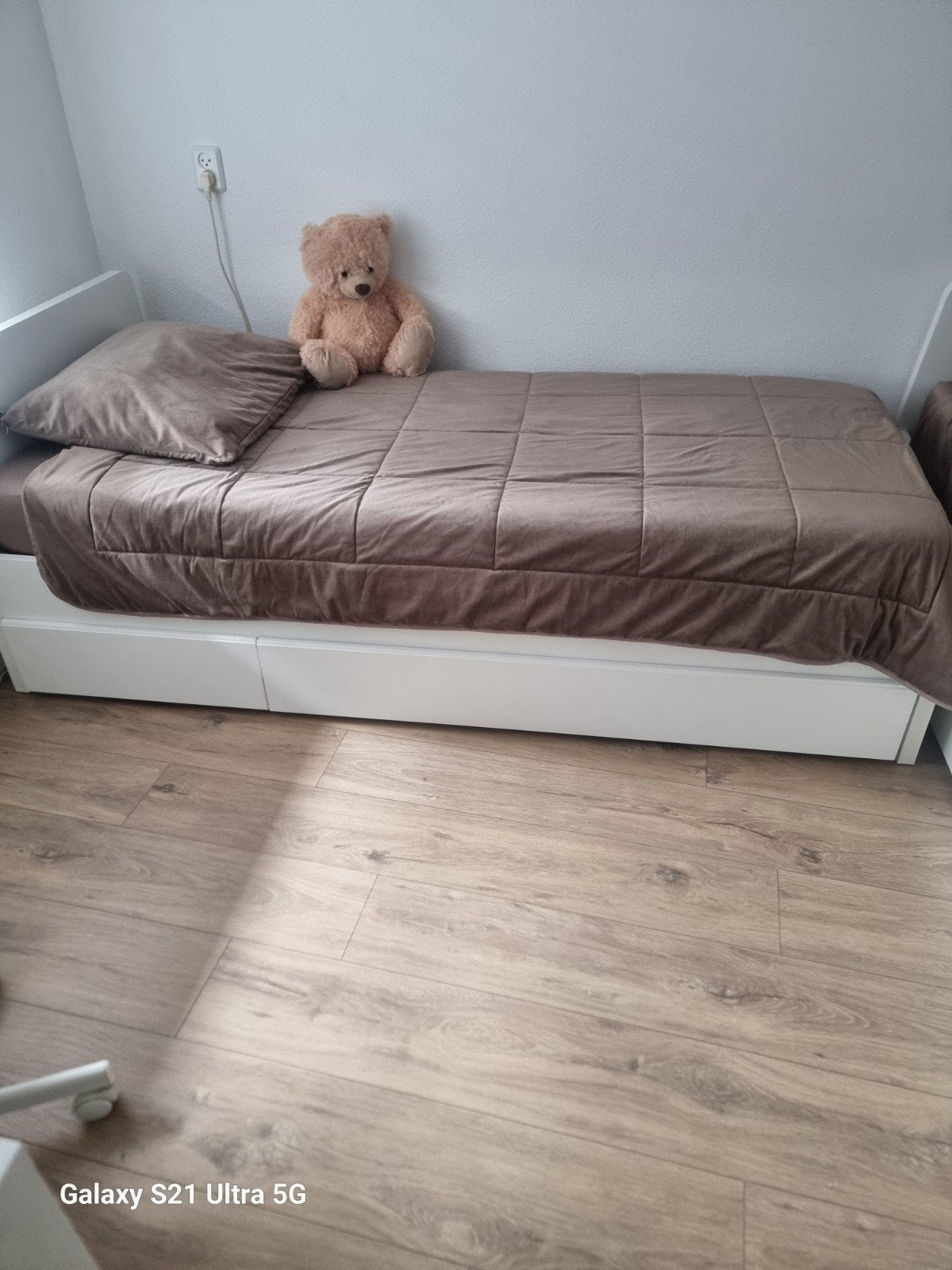 2 x 1 persoonsbed incl lattenbodem en lades, Ophalen, 90 cm, Eenpersoons, Wit