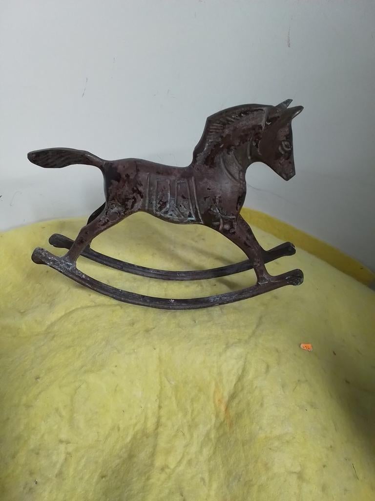 15022) mooi hobbelpaard  messing   17cm, Ophalen of Verzenden