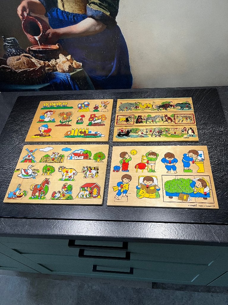 Houten kinderpuzzels, Gebruikt, Ophalen of Verzenden, Van hout, Minder dan 10 stukjes