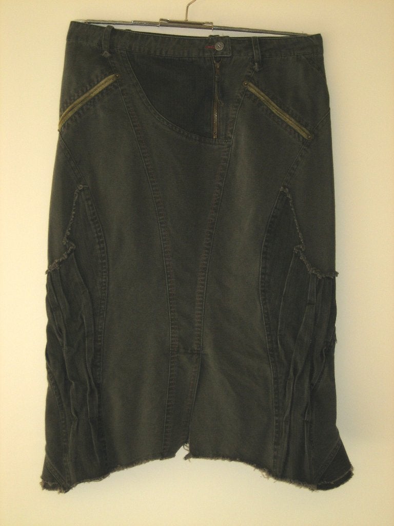 Nieuw! Stoere grijs-groene rok van 2026 maat 36-38 snazzeys, Nieuw, Ophalen of Verzenden, Maat 36 (S), Onder de knie