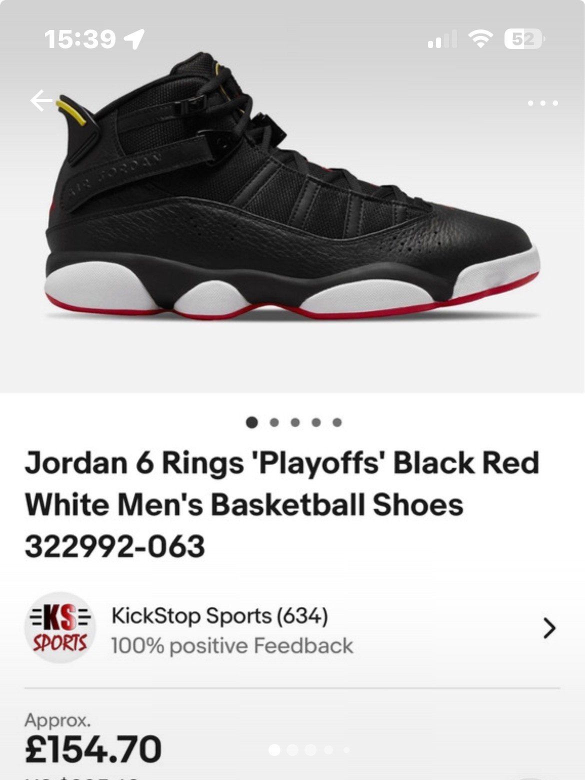Jordan 6 Rings, Ophalen of Verzenden, Zo goed als nieuw, Schoenen