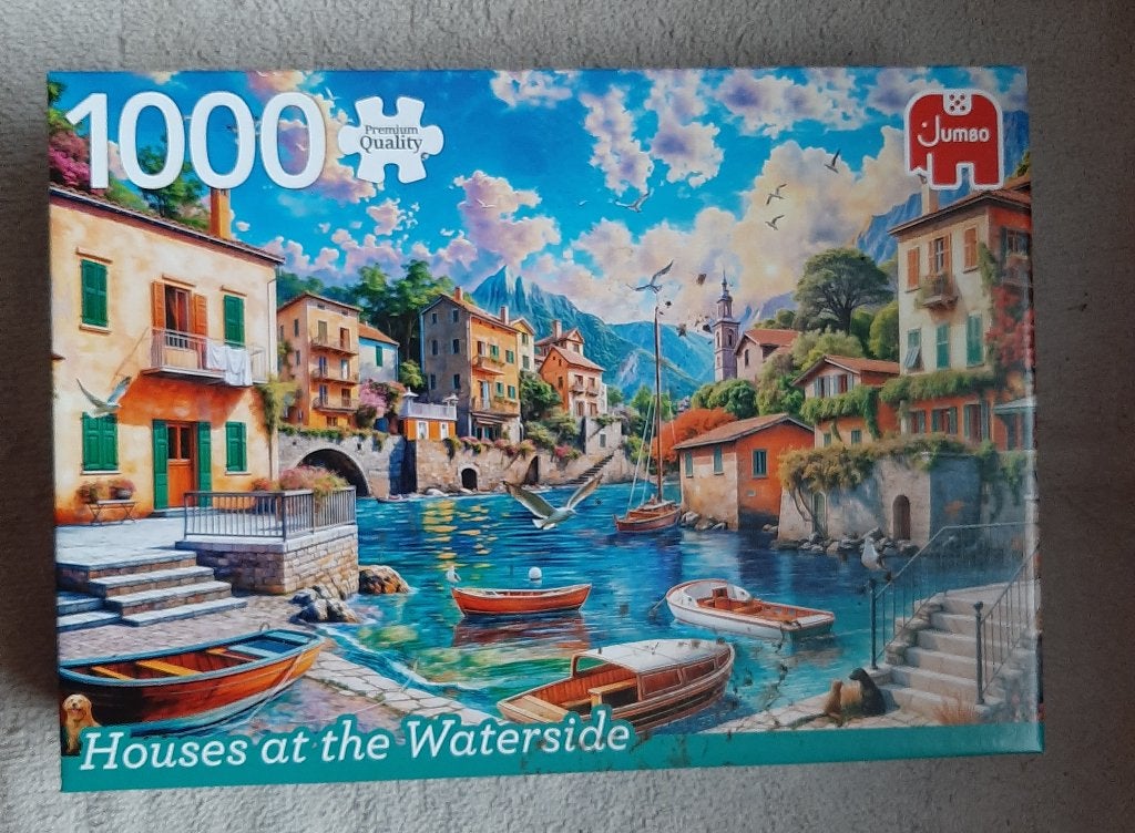 Legpuzzel Huizen aan het water (Jumbo puzzel), Ophalen of Verzenden, 500 t/m 1500 stukjes, Zo goed als nieuw, Legpuzzel