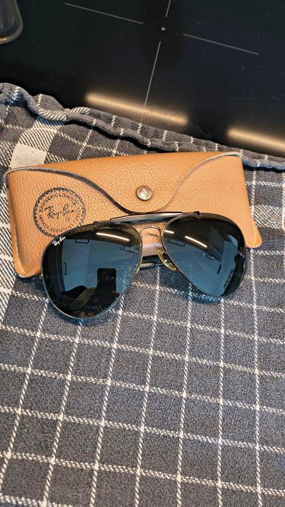 Rayban B&L Outdoorsman Zonnebril Black-Metal 62-14, Zonnebril, Zwart, Ophalen of Verzenden, Zo goed als nieuw
