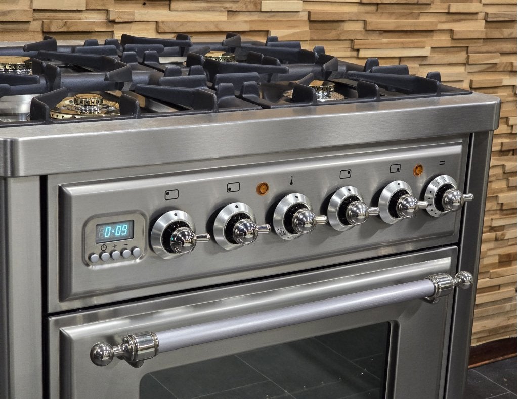 Luxe Fornuis Boretti Majestic 70cm rvs GASOVEN 4 pits, Niet ingevuld, 60 cm of meer, Niet ingevuld, Zo goed als nieuw