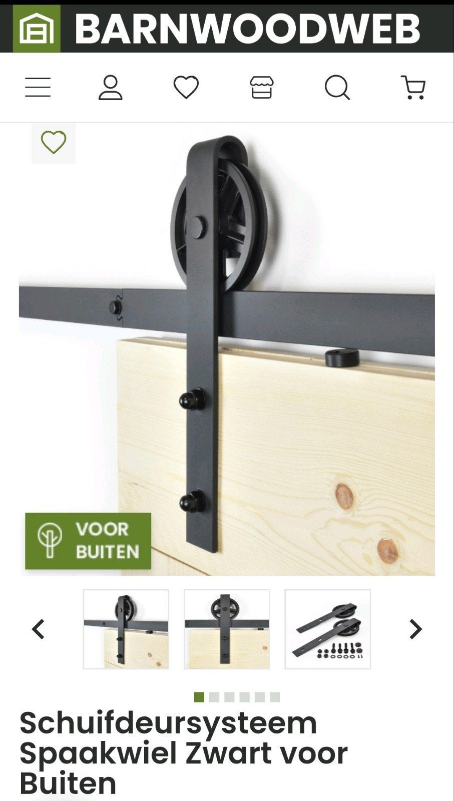 Schuifdeursysteem spaakwiel zwart 200cm, Doe-het-zelf en Verbouw, Ophalen, Nieuw, Overige typen