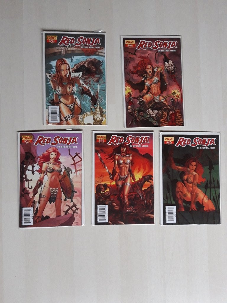 Red Sonja: She-Devil With A Sword Comics (5 issues), Boeken, Strips | Comics, Amerika, Verzenden, Zo goed als nieuw, Meerdere comics