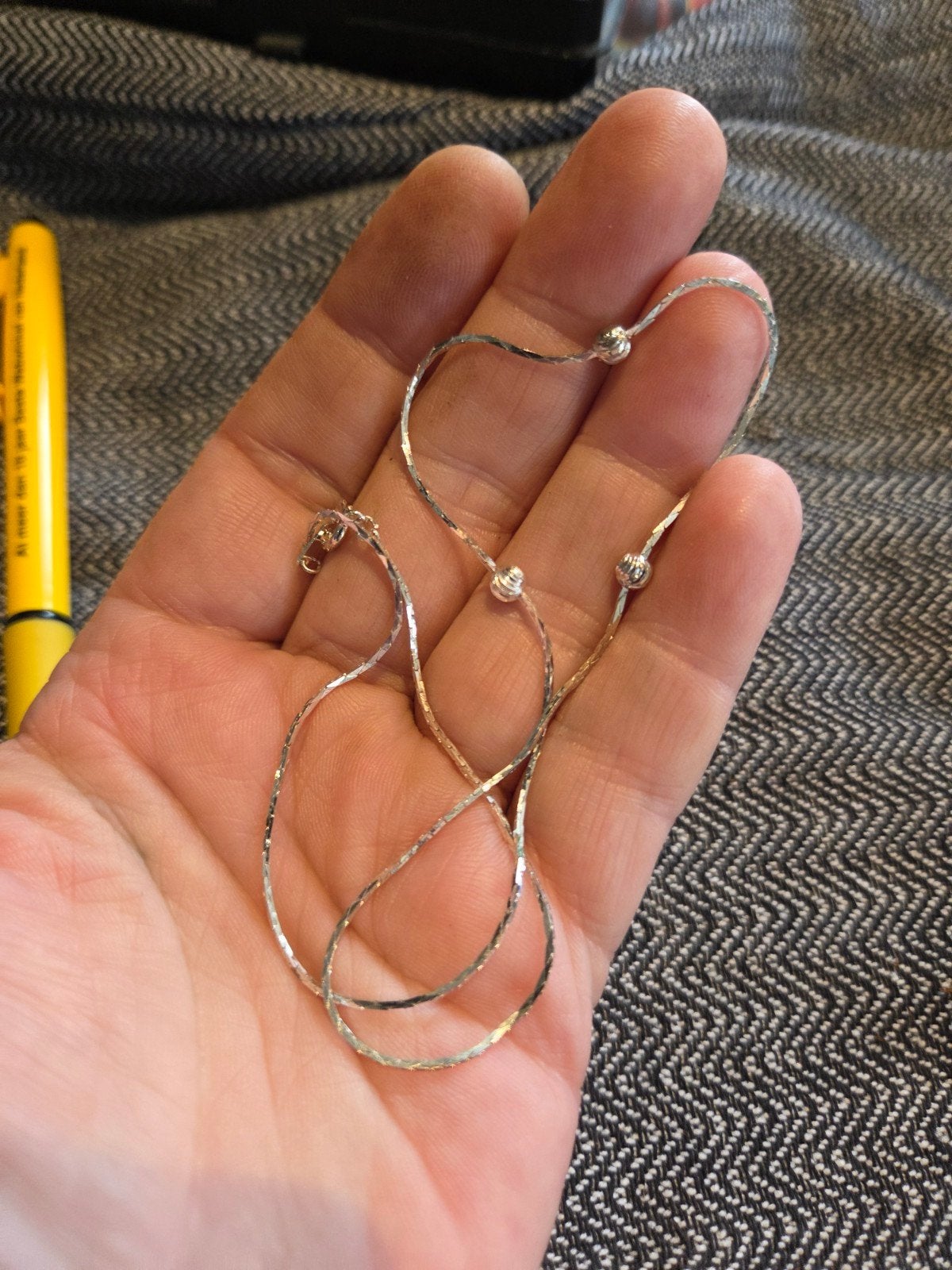 Nieuwe zilverkleurige ketting - 18 cm, Ophalen of Verzenden, Nieuw, Zilver