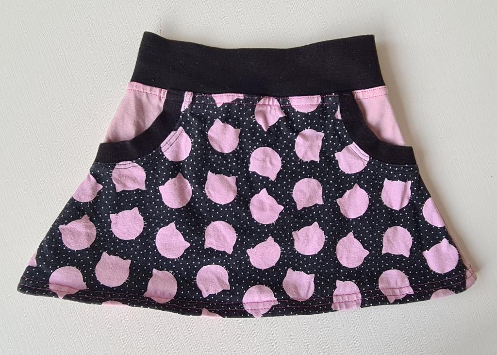 Rokje met poezenprint, mt 92, Kinderen en Baby's, Kinderkleding | Maat 92, Meisje, Handgemaakt, Ophalen of Verzenden, Zo goed als nieuw