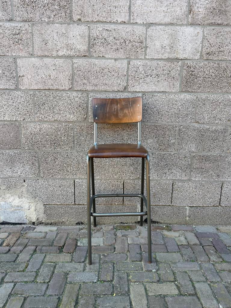 1 set 8 stuks Vintage Barkruk – Industrieel – Kunstleder, Zakelijke goederen, Horeca | Meubilair en Inrichting, Ophalen, Gebruikt