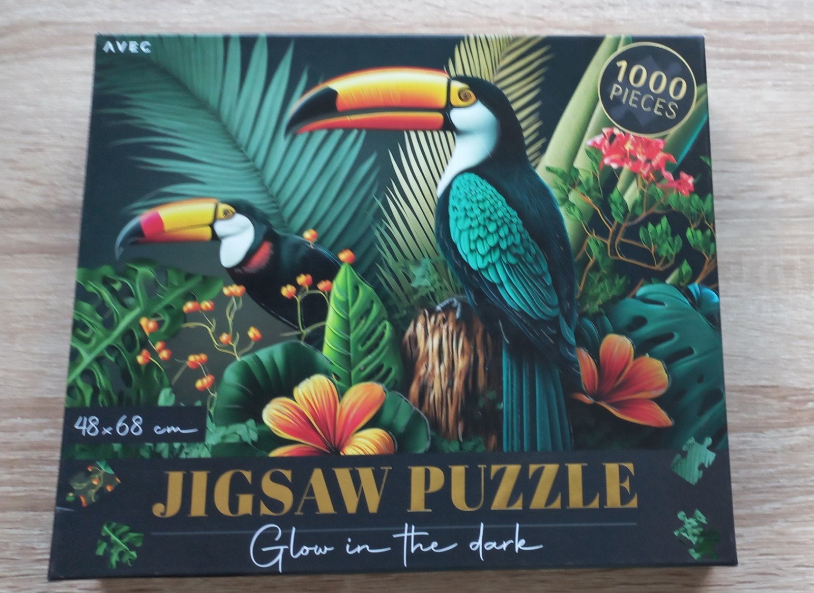 Nieuw Jigsaw Puzzel Toekans Glow in the Dark 1000 stukjes, Ophalen of Verzenden, 500 t/m 1500 stukjes, Nieuw, Legpuzzel
