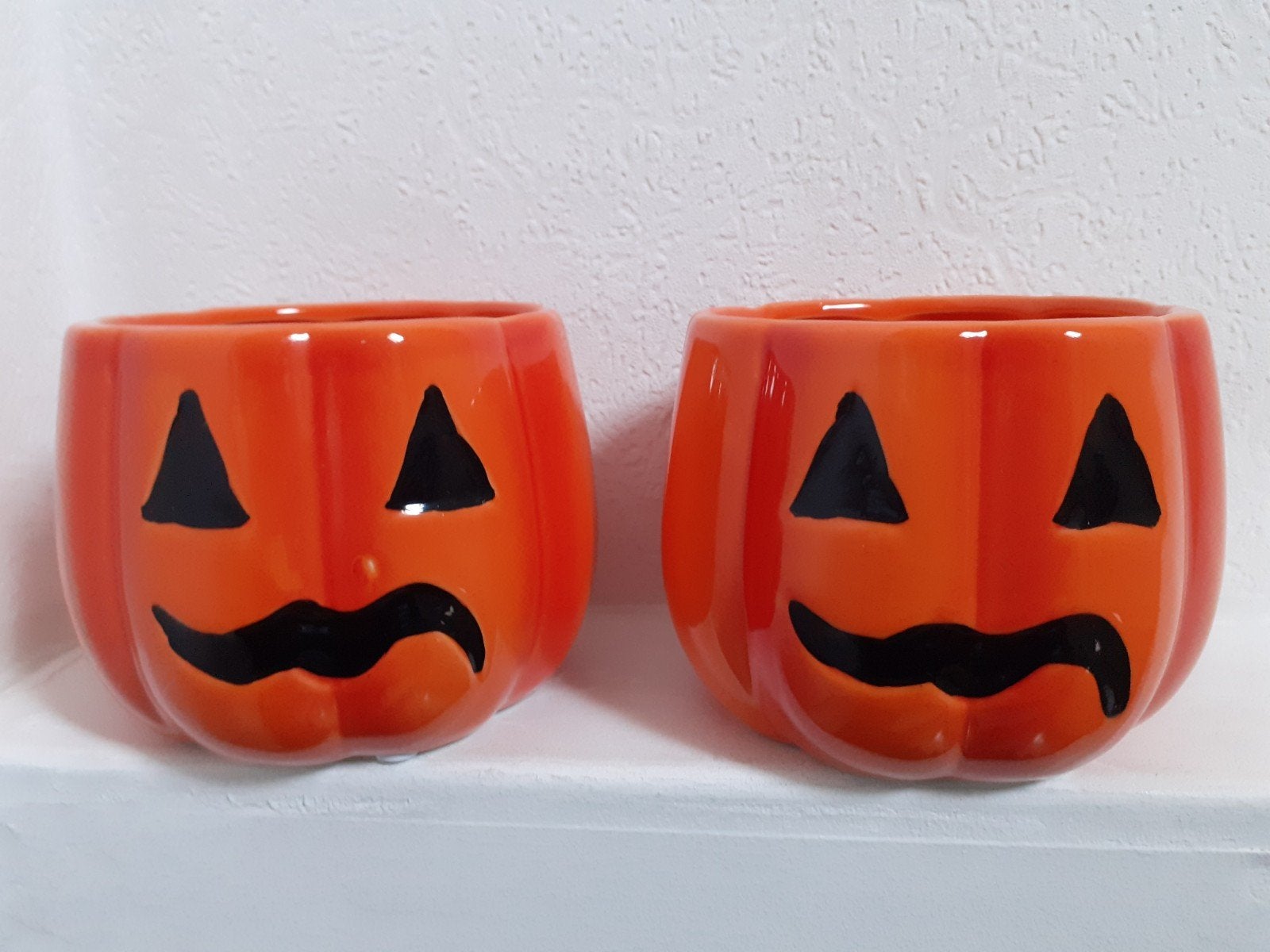 2 leuke pompoen potjes / bloempotjes, Ophalen of Verzenden, Zo goed als nieuw