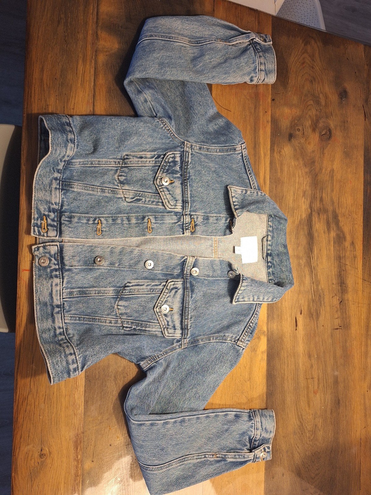 spijkerjasje maat S H&M, Ophalen of Verzenden, Zo goed als nieuw, Meisje, Jasje