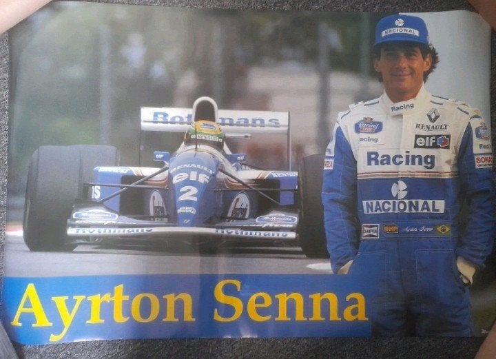 Poster Ayrton Senna 1994, Ophalen of Verzenden, Zo goed als nieuw, Formule 1