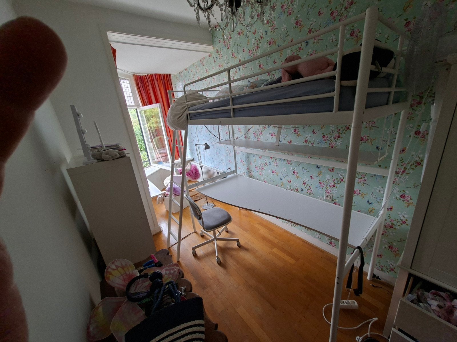 Hoogslaper met bureau, Ophalen, Hoogslaper, Eenpersoons, 100 cm