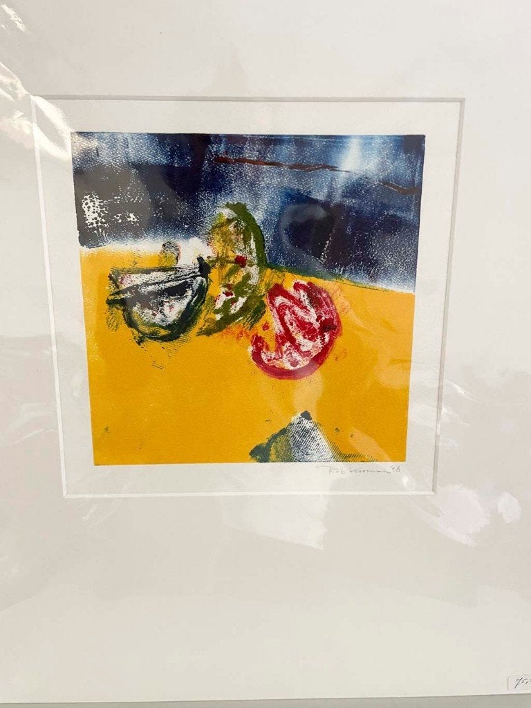 Rob Kooiman - Litho monotype '96 - Stilleven, Antiek en Kunst, Abstract, Ophalen of Verzenden, Lithografie, Gesigneerd