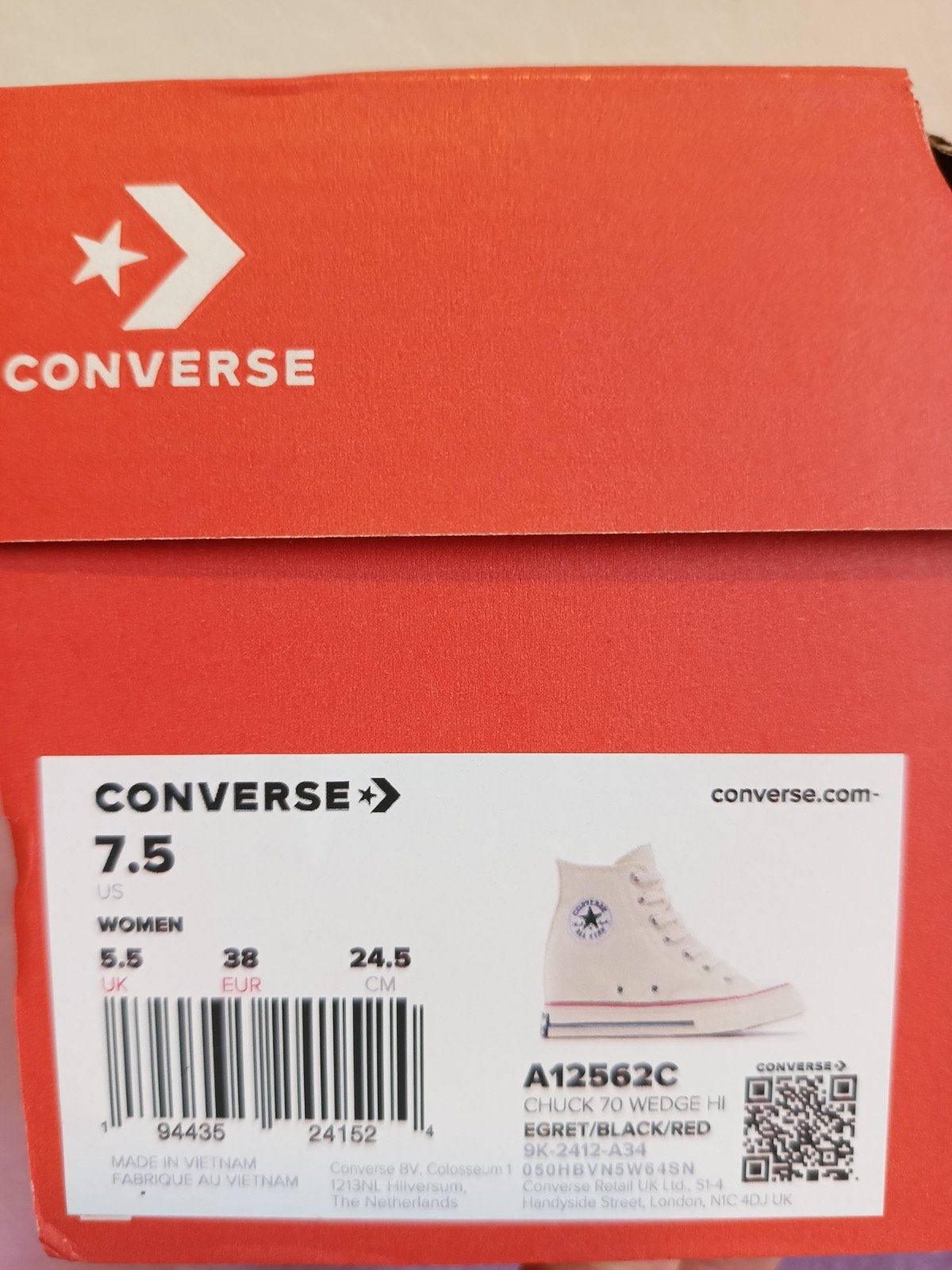 Converse Chuck 70 Wedge Hi - Maat 38 EUR, helemaal nieuw, Ophalen, Wit, Nieuw, Converse